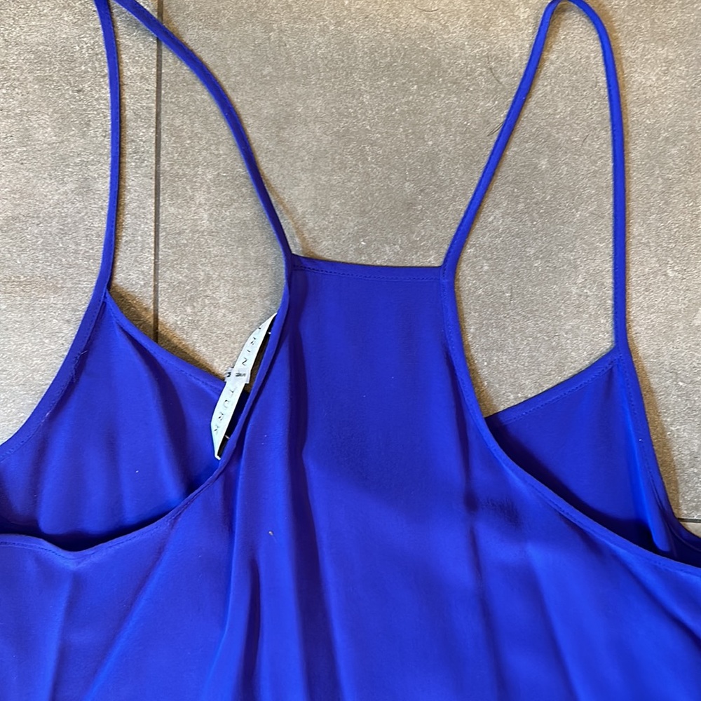 Trina Turk Marojella Blue Razor Back Silk Camisole - Picture 9 of 9
